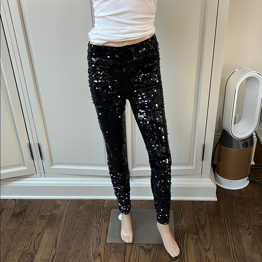 Vintage Black Glitter Leggings